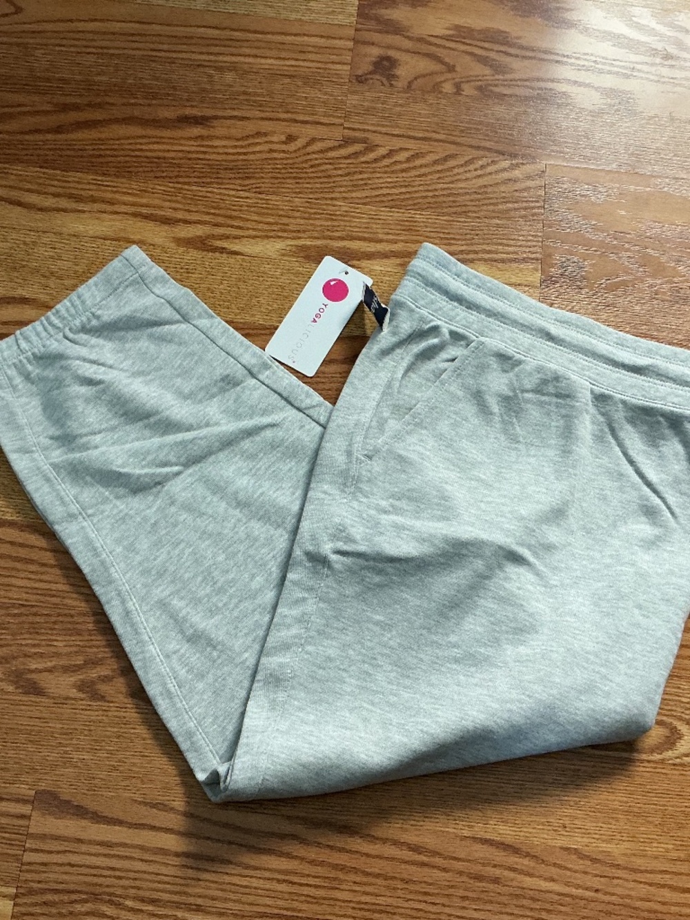 Yogalicious Light Gray Drawstring Cropped Sweat Pant Joggers Size 3X